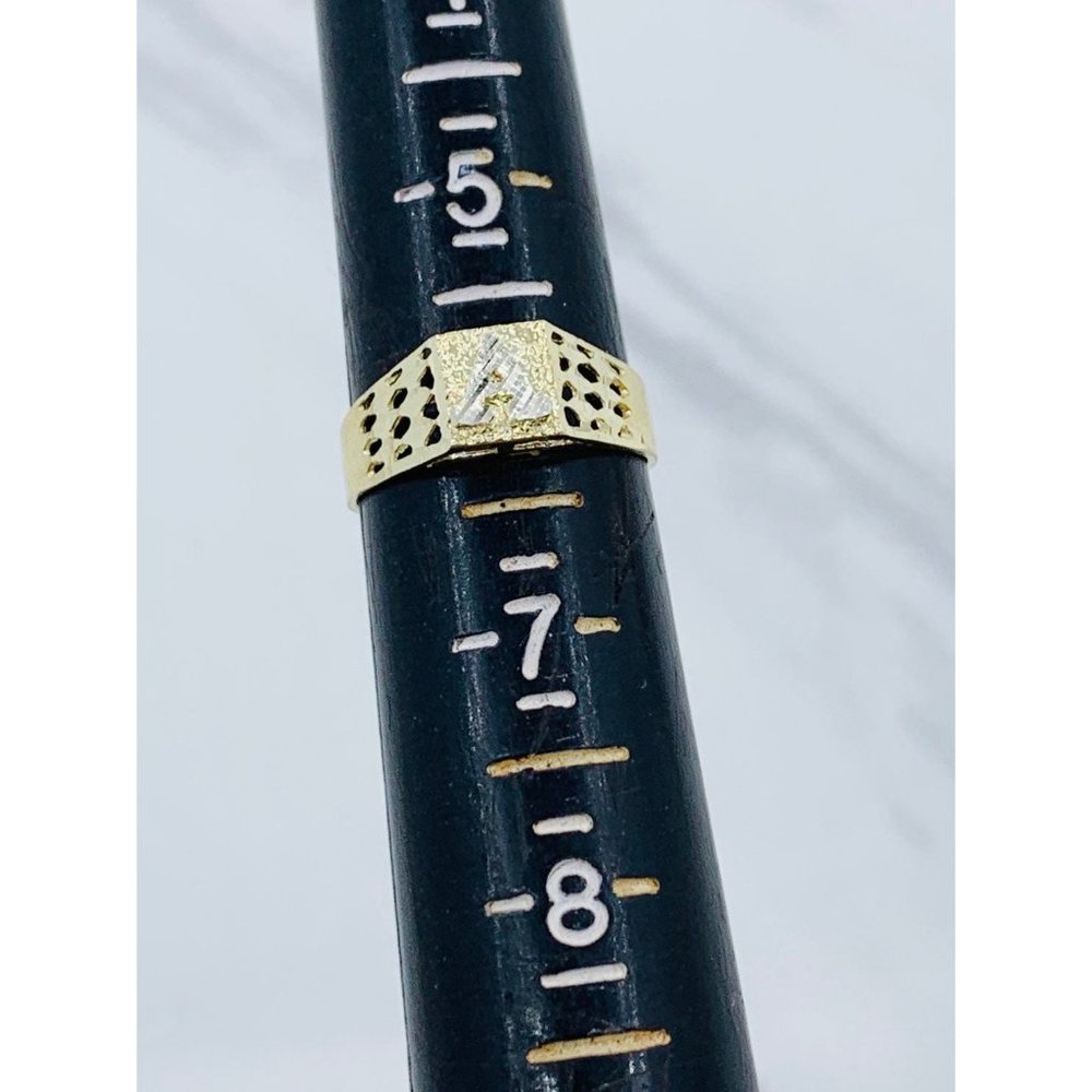 Real 10k Solid Gold Initial Ring Letter A - image 4